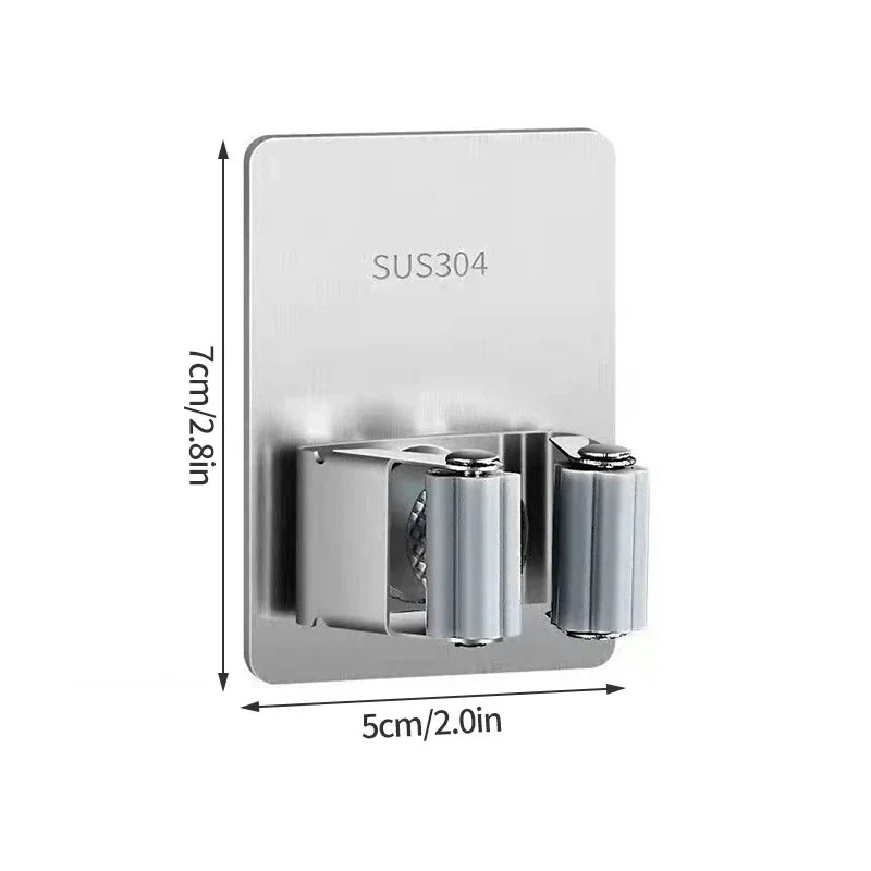 Ganchos multiusos adhesivos para colgar en la pared, estante para fregona, gancho para colgar escoba, organización del baño y la cocina, accesorios organizadores para el hogar ﻿: Rojo