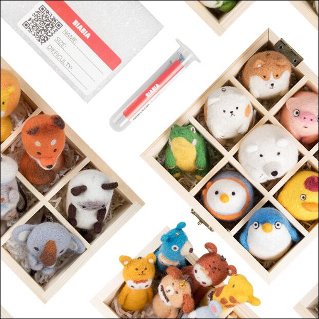 Wool felt package box wool needlepoint kit wool felt needle felting decoration craft needlecraft DIY