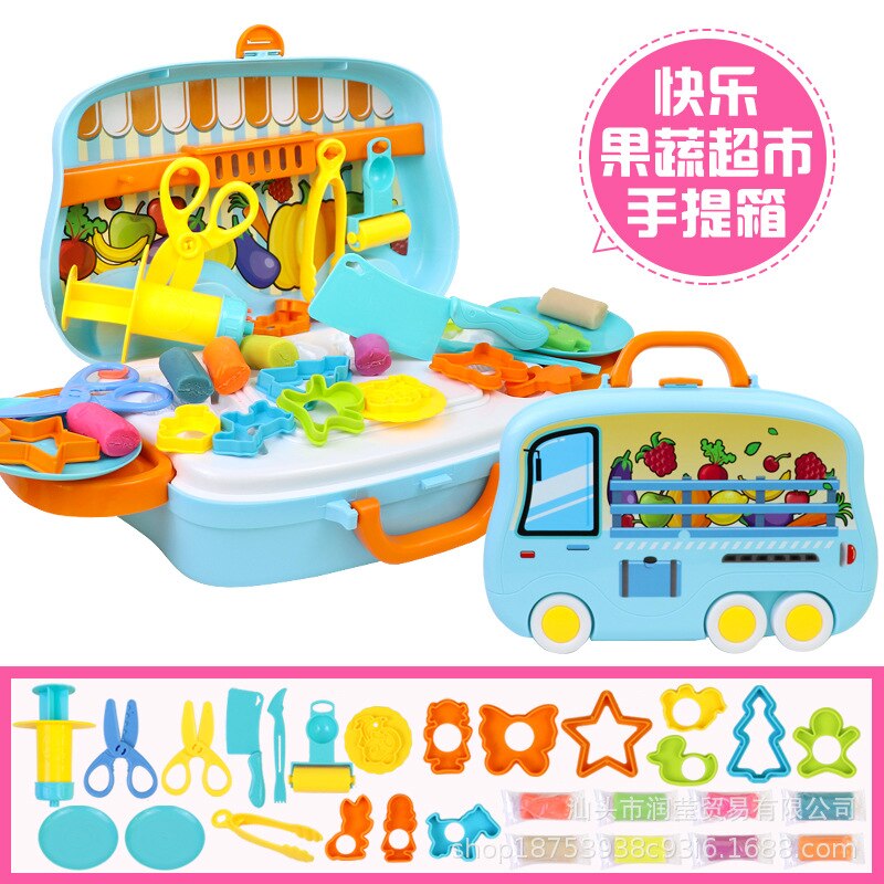 Kinderen Kleine Elektrische Boor Speelhuis Speelgoed Meisje Keuken Speelgoed Set Wastafel Speelgoed Koffer: Play House Fruit and Vegetable Supermarket  Suitcase  