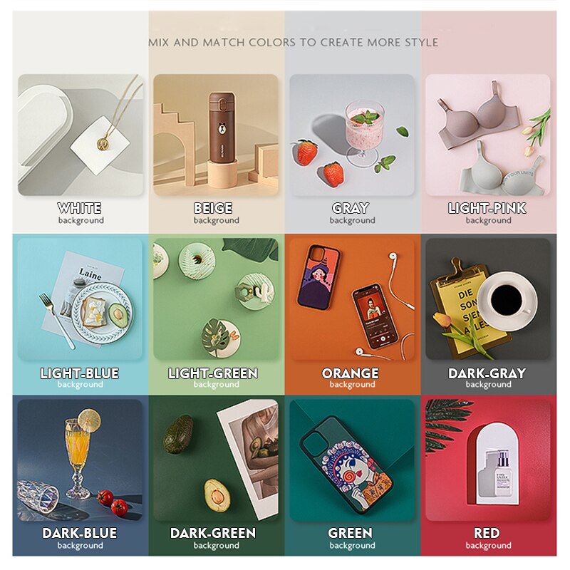 13 verschiedene Farben PVC Fotografie Kulissen Foto Studio Schießen Zubehör Requisiten matt Hintergrund Bord Wasserdichte Anti-falten