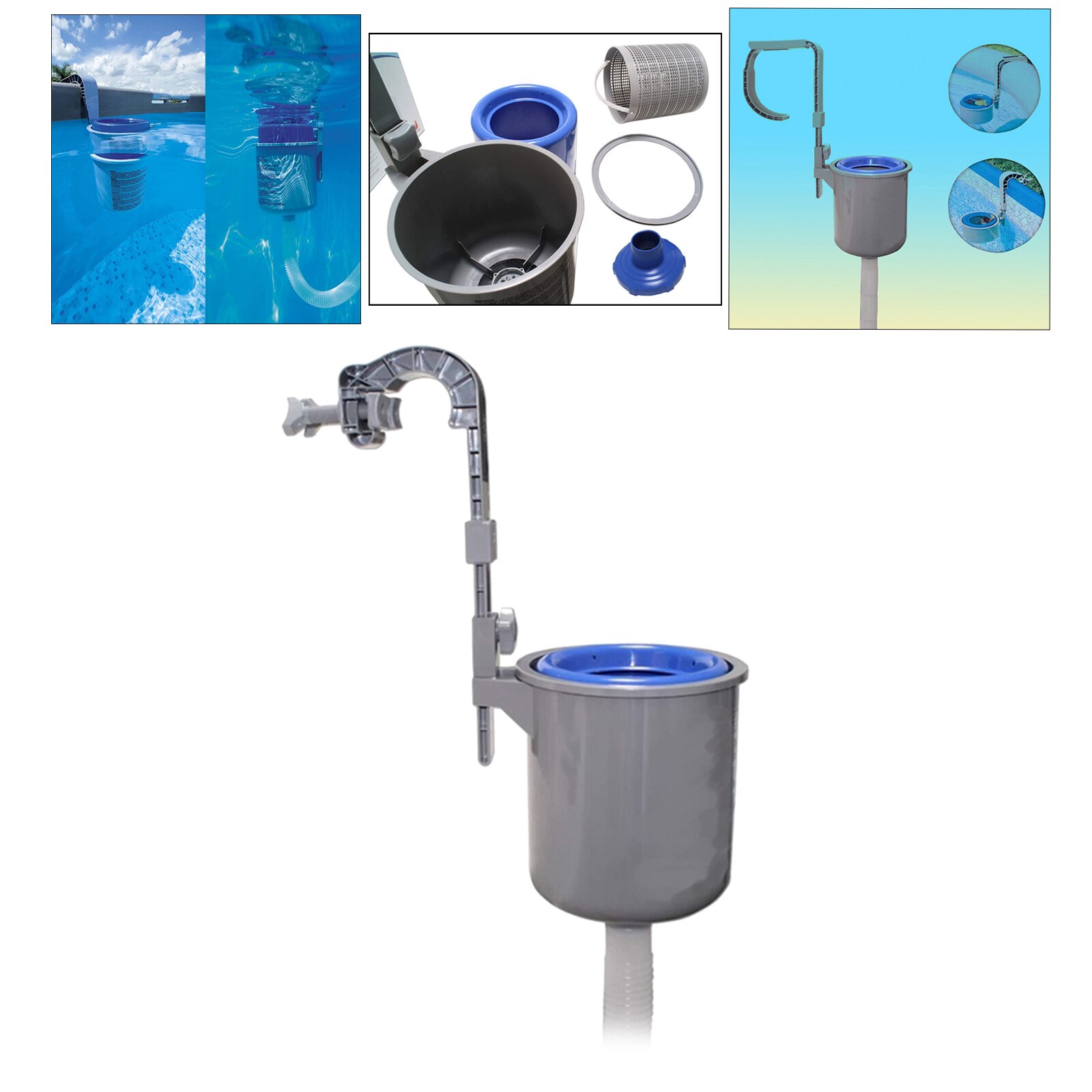 Swimming Pool Wall-Mounted Skimmer Automatic Clean Tool Basket for Inflatable Swimming Pool Fountains 25 x 25 x 32 cm