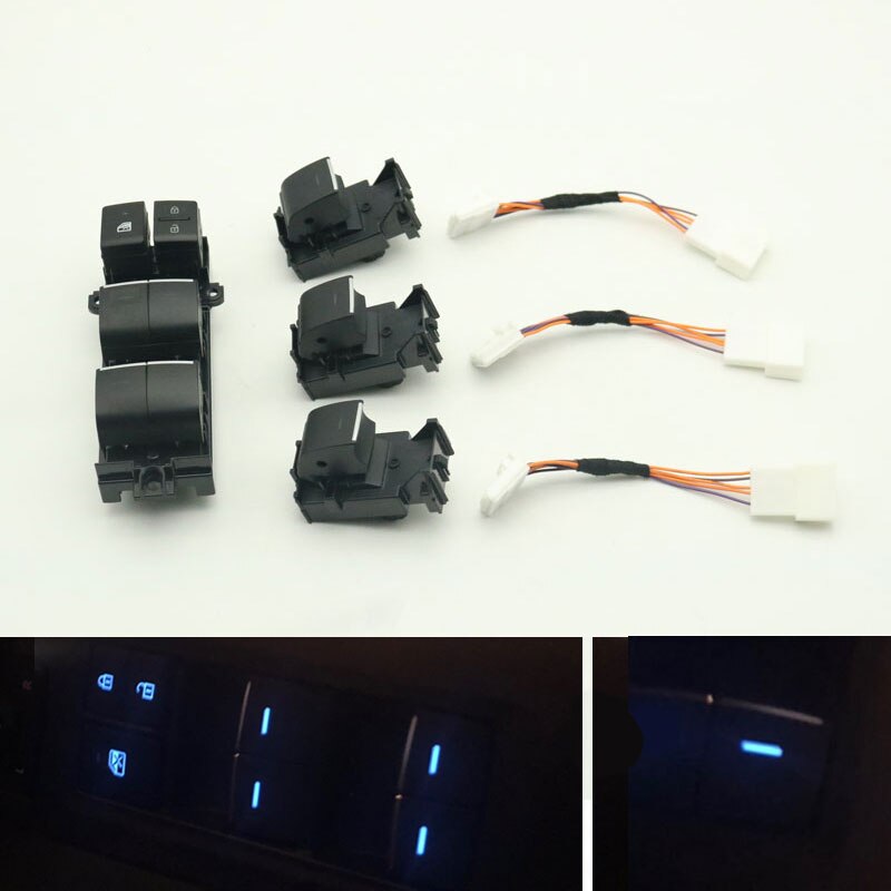 Lighted LED Electric Power Window Control Switch Button For Toyota RAV4