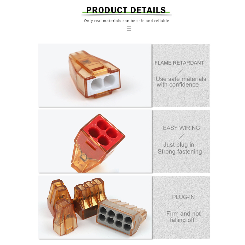 25PCS Snelle Elektrische Kabel Connectors Universele Terminals 2/4/6/8 Pin Voor Abutment aansluitdoos Led Licht Regelmatige Verbinding