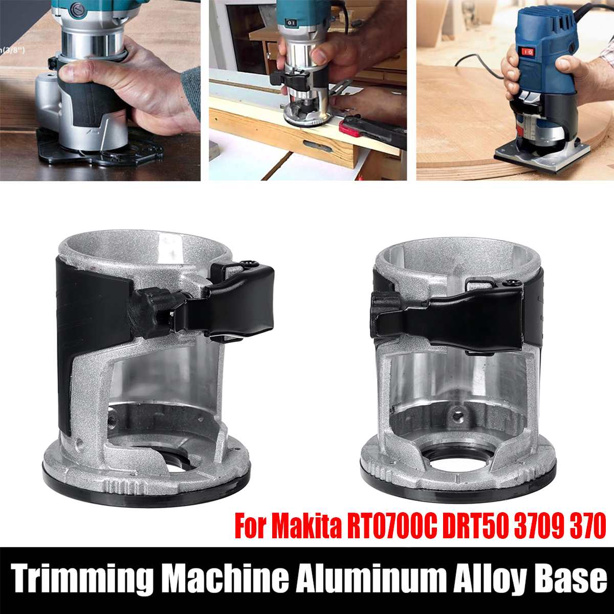 Drillpro Trimmer Base Aluminum Alloy Base Board Woodworking Edge Cutter for Makita DRT50 RT0700C Electric Trimming Machine