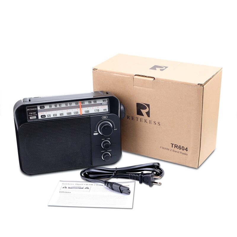 TR604 Draagbare Full-Band Radio, Draagbare Fm/Am Radio Met Speaker, 3.5Mm Koptelefoon (Eu Plug)