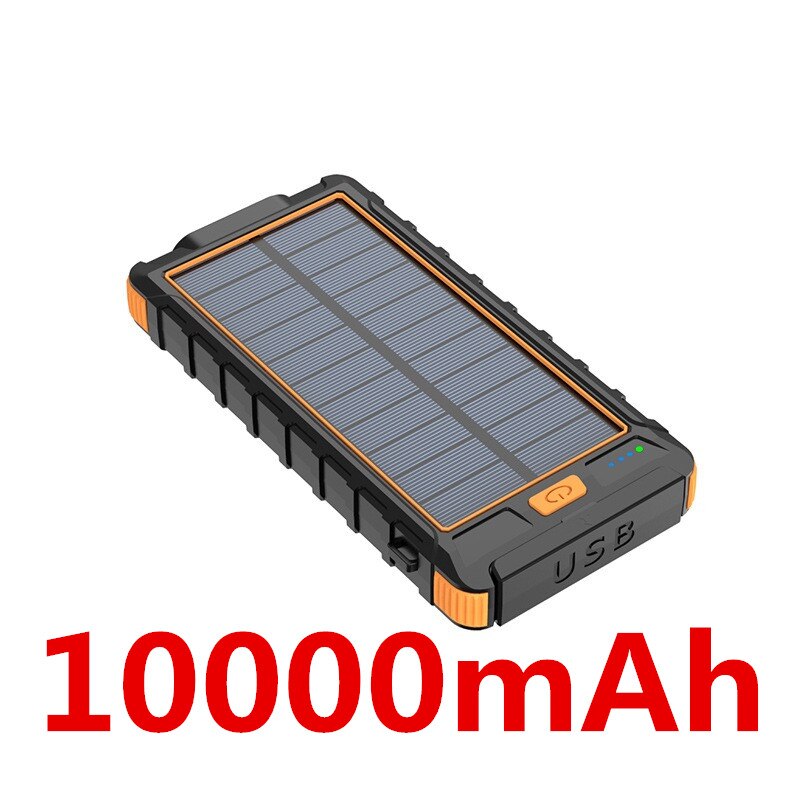 Solar- Energie Bank 80000mAh Tragbare Ladung Energie Bank Externe Batterie Ladegerät Energie Bank Für iPhone 12 Profi Xiaomi Huawei: orange-10000mAh
