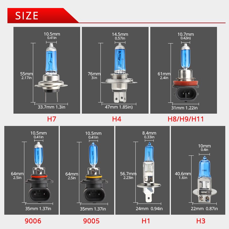 NAO H7 Halogen Bulb H4 DRL H11 55W 12V HB4 HB3 headlight H3 H1 9005 9006 Auto Light Car HeadLamp Fog Lights Runing Driving Lamp