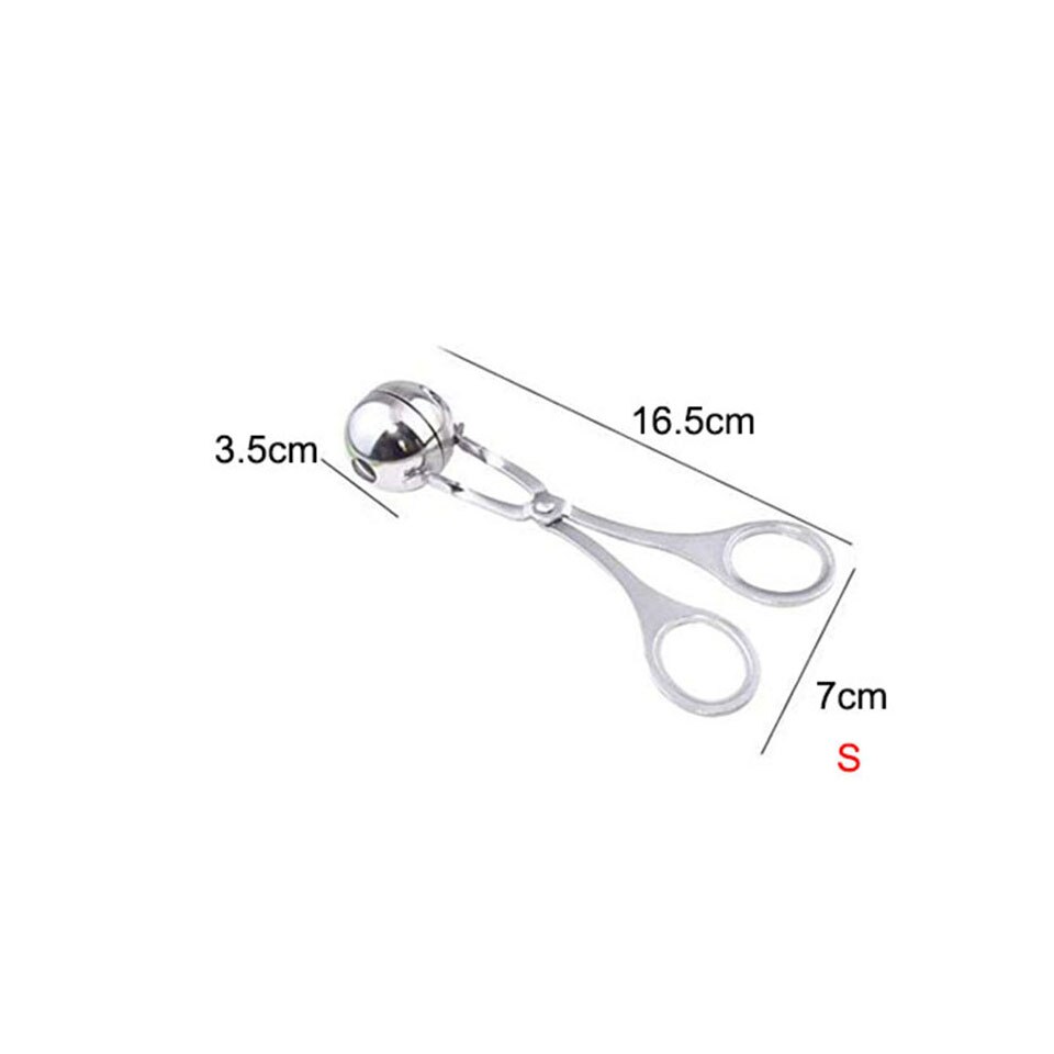 Pinzas para hacer carne de acero inoxidable 304, utensilio para hacer pasteles, melones, galletas, pasteles, bolas de arroz, albóndigas de frutas: S