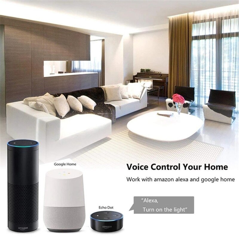 Tuya WiFi Light Switch work with or No Neutral Wire, 1/2/3/4 gang EU/UK Smart Wall Switch works for Alexa, Google Home echo
