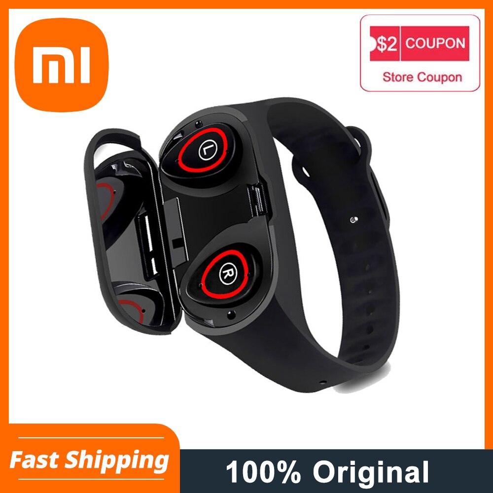 Xiaomi-reloj inteligente 2 en 1 con auriculares, pulsera deportiva con llamadas, auriculares manos libres, rastreador para IOS y Android