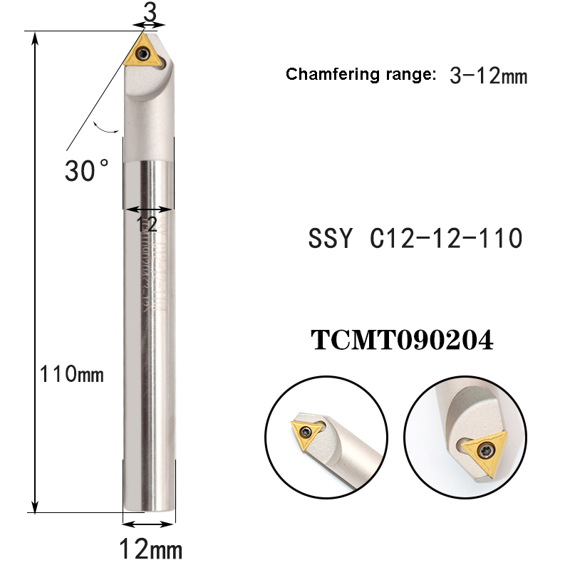 LIHAOPING 15 45 60 herramientas de biselado de 30 grados SSO SSY SSP SSH TCM C16-16-110 fresadora CNC torno cortador insertos TCMX TCMT