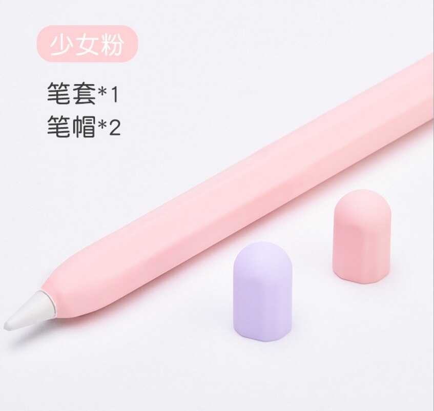 Protective Safety Case For Apple Pencil 2 Anti-lost Anti-Shock Silicone Sleeve Cover For Ipad Tablet Touch Pencil 2 Kits: Pink