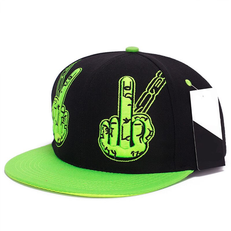 Langfinger gest baseball kasket forår skygge hip hop hat rebound kasketter personlighed mænd kvinder snapback hatte: Grøn sort