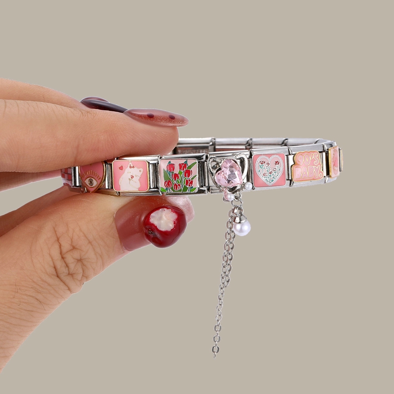 Pulsera de módulo de bricolaje, accesorios de joyería, lindo encanto de estrella de mariposa, enlace italiano, ajuste de pulsera de acero inoxidable de 9mm, joyería Punk