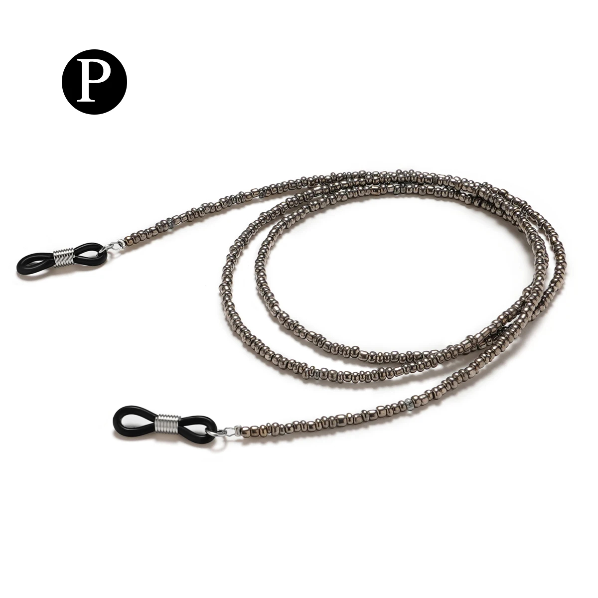 Chaînes de lunettes ornées de jolies perles colorées de supérieure pour femmes, sangles de support de lunettes, cordons de chaîne de lunettes: GRIS