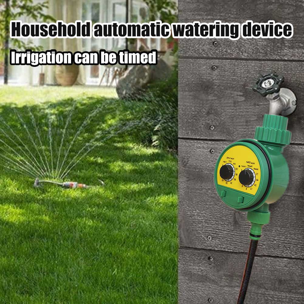 2 Dial Outdoor Plant Watering Tool For Garden Irrigation System Battery Powered Adjustable Knob Automatic Electronic Water Timer