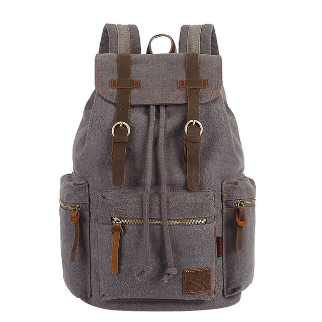 Zaini di tela Vintage ▾ borse da uomo e da donna studenti di viaggio casuale per escursionismo zaino da campeggio da viaggio Mochila Masculina: grigio