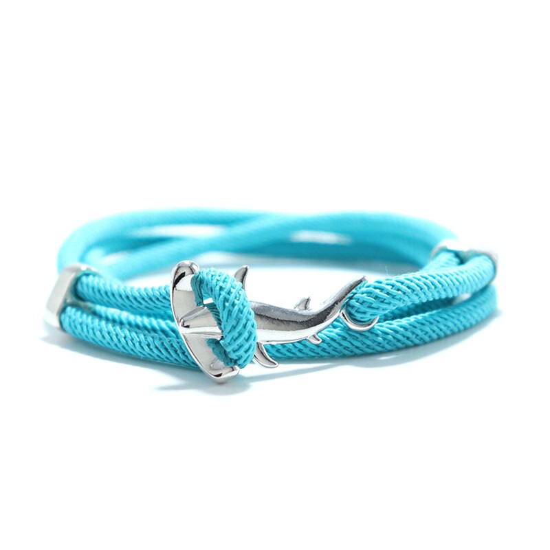 Bobo – Bracelet à cordes multicouches fait à la main pour Homme, bijou gothique, tête de requin, Viking