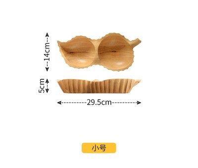 Massivt tre frukt tallerkener peanøtter form desserter tallerken sushi tallerken blad form desserter tallerken flerbruks serveringsbrett: Ds