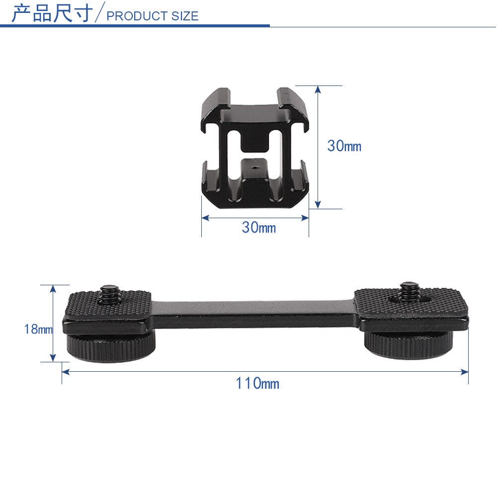 Potrójny adapter robić mocowania gorącej stopki pasek rozszerzenia mikrofonu robić Zhiyun gładki 4 DJI Osmo kieszeń Gimbal Akcesoria