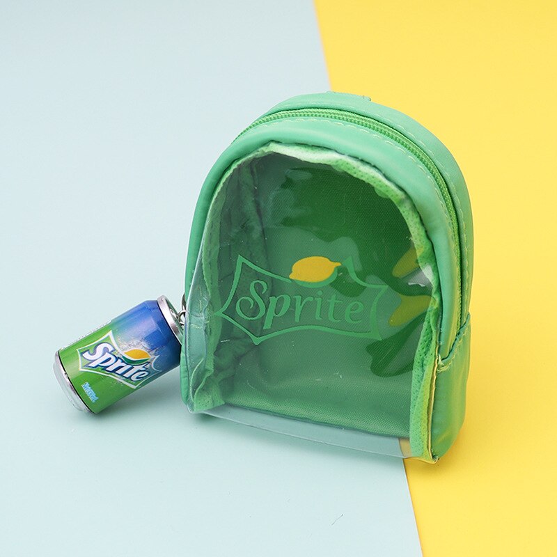 Mini Imitation Cola Sprite Bottle Zero Wallet Key Chains Charm Beverage Bottle Keyring Children's Small: Blue