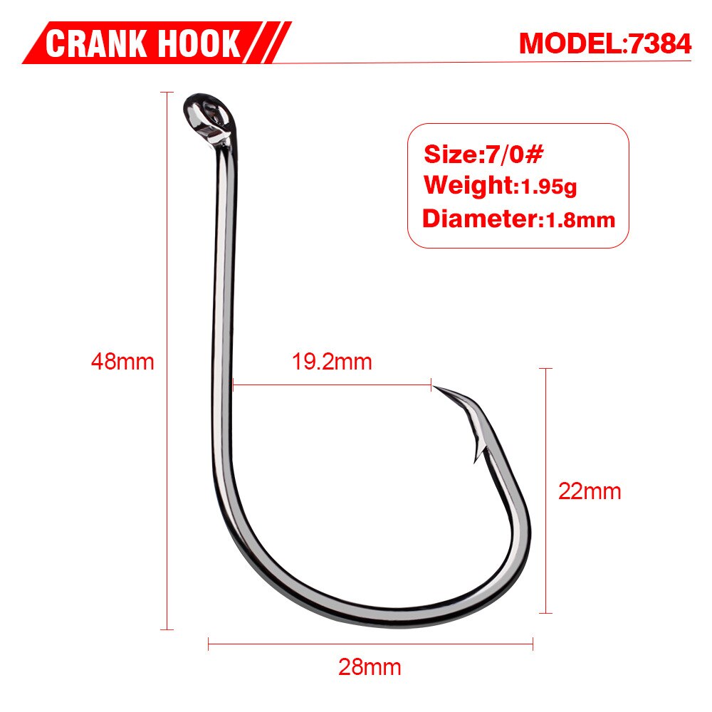 100PCS Fishing Hook 7384 Stainless Steel Carbon Chemically Sharpened Octopus Circle Hook Fishing Tackle Offset Sport Pesca Peche: 100pcs size 7-0