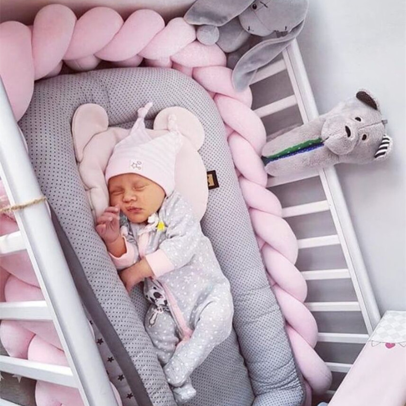 3M Länge Baby krippe stoßfänger Reinem Weben Plüsch Knoten Baby beding einstellen neue geboren bett einstellen nestchen einstellen: 6