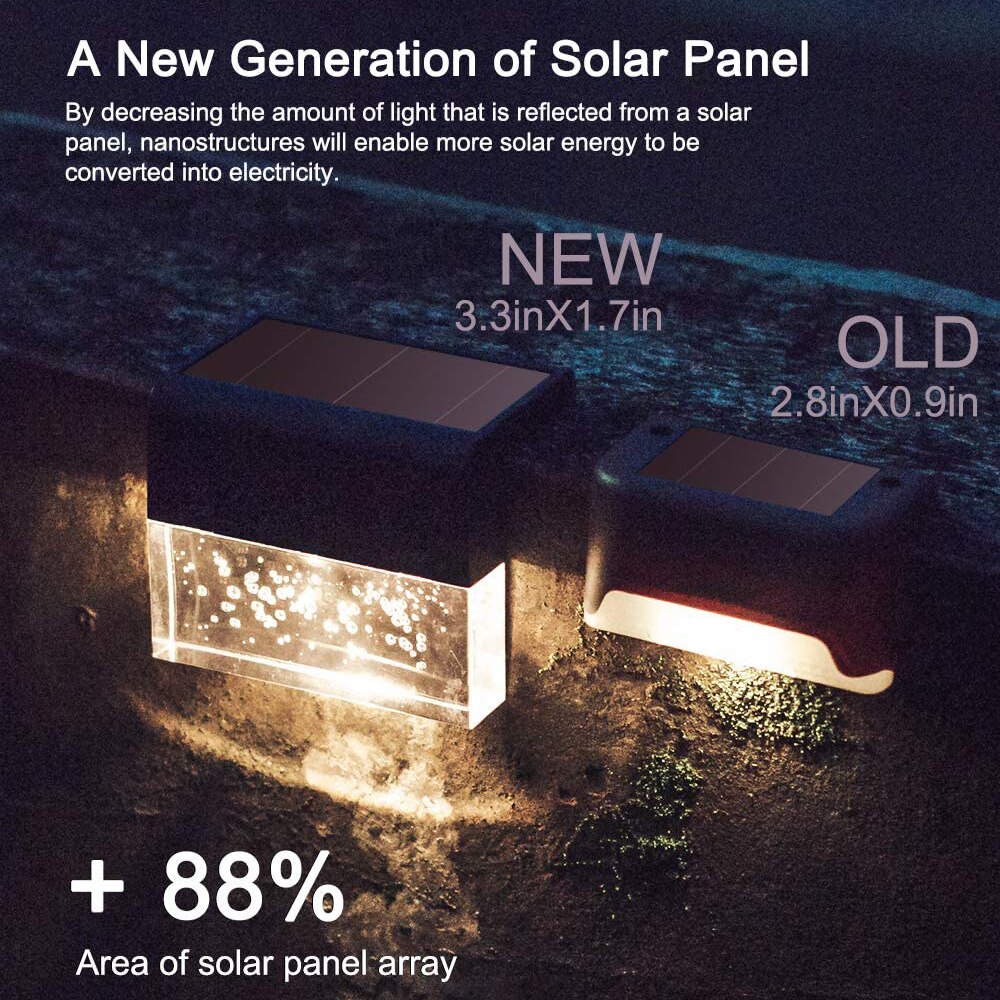 LED Solar Light Outdoor Deck Light Solar Power Waterproof RGB+Warmwhite Fence Light For Garden Step Deck Fence Stair Lighting