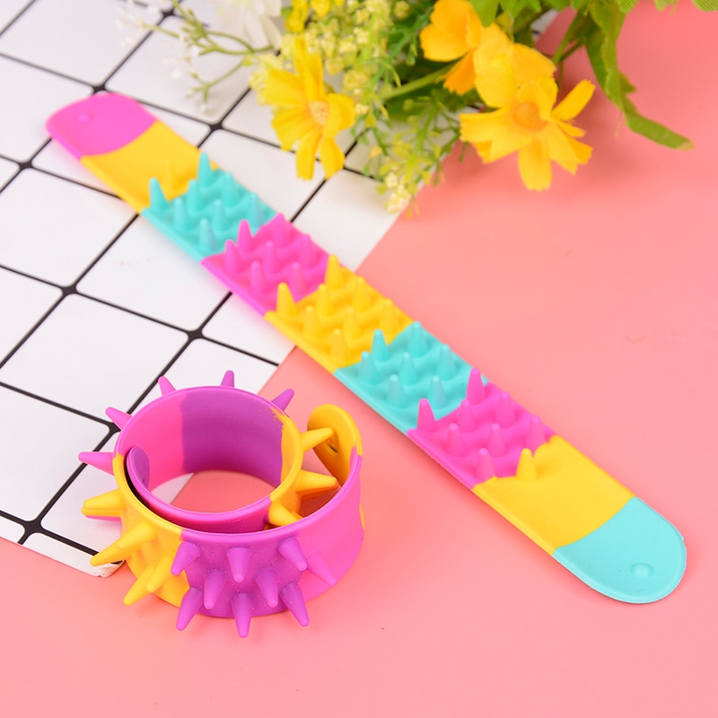 Classic Toy Antistress For Children Autism Spiky Slap Bracelet Silicone Spike Fidget Bracelets Office School Classroom Sensory