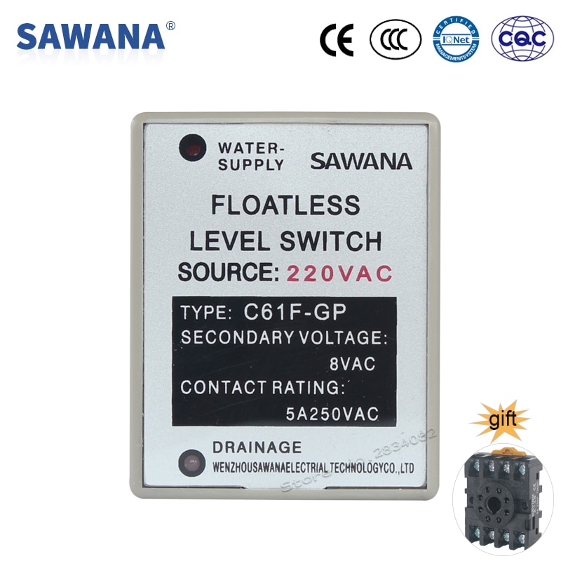 5a 250v floatless level switch relay  c61f- gp float water level controller switch 220v 110v 380v float level switch reläer