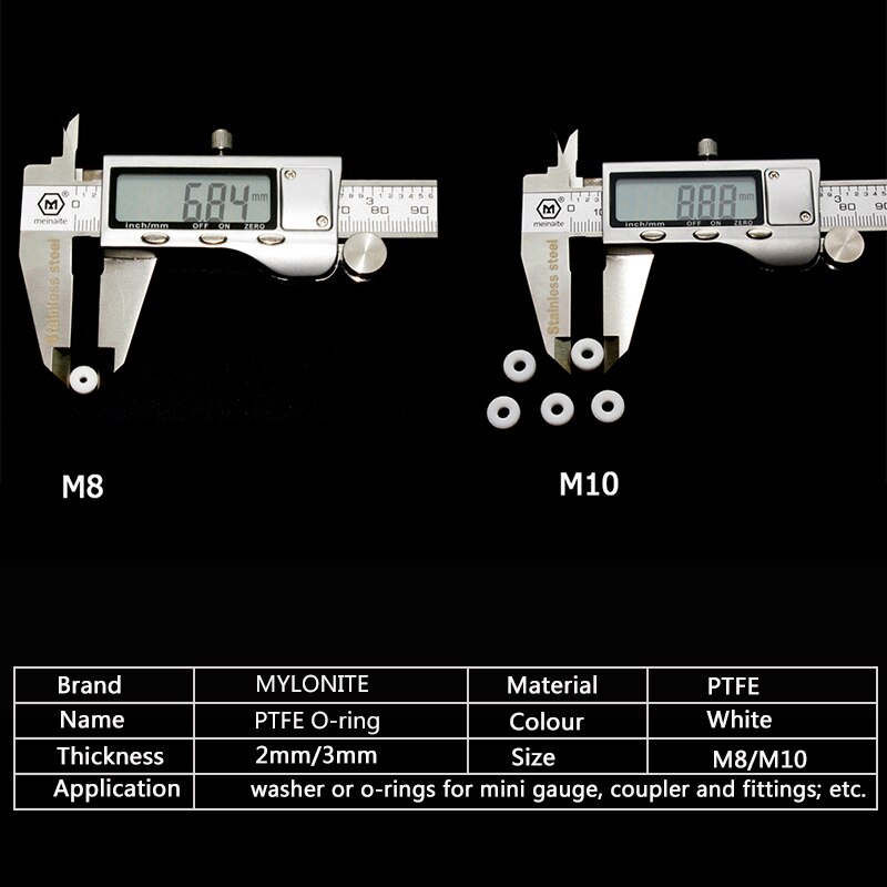 M8 m10 ptfe forsegling o-ringe lufttætningspakning til højtryksmåler hurtigfittings koblingsstik 20 stk 50 stk / sæt