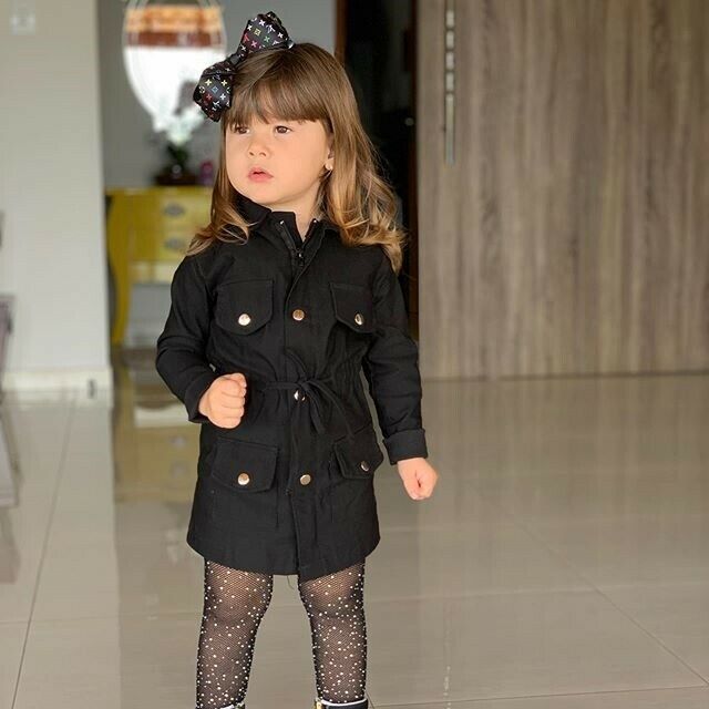 niños niñas otoño solapa cuerno manga larga cortavientos niño Casual abrigos ropa