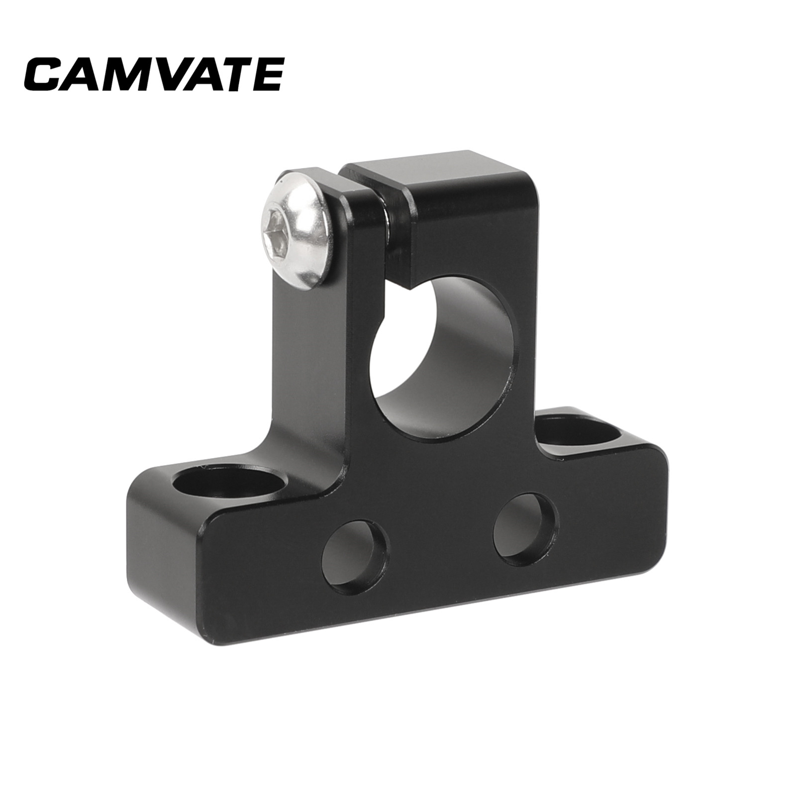 CAMVATE Standard 15mm Single Rod Clamp Rail Connector Adapter With 1/4"-20 Thread Screw For DSLR Camera Cage Rig/ Plate Mounting