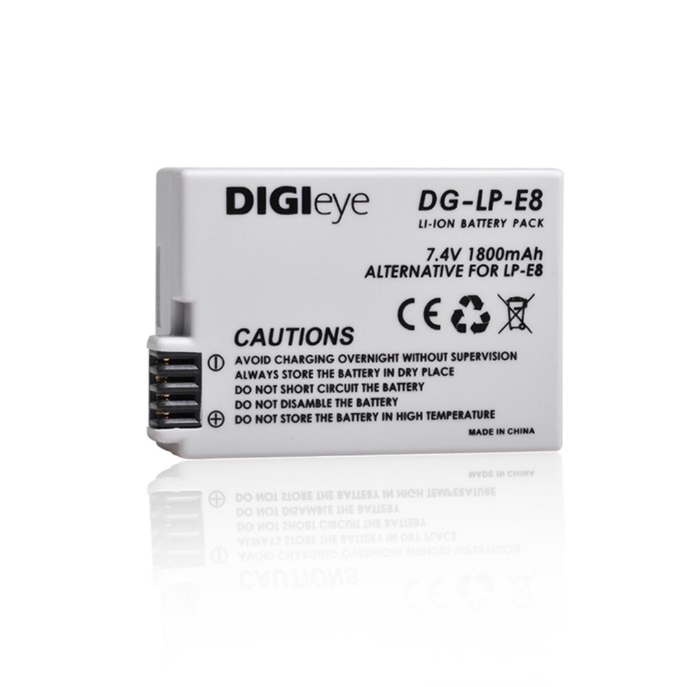 2X LP-E8 LPE8 Battery + LCD Dual Charger With Type C Port for Canon Rebel T3i T2i T4i T5i EOS 600D 550D 650D 700D Kiss X5 X4 X6: 1 battery