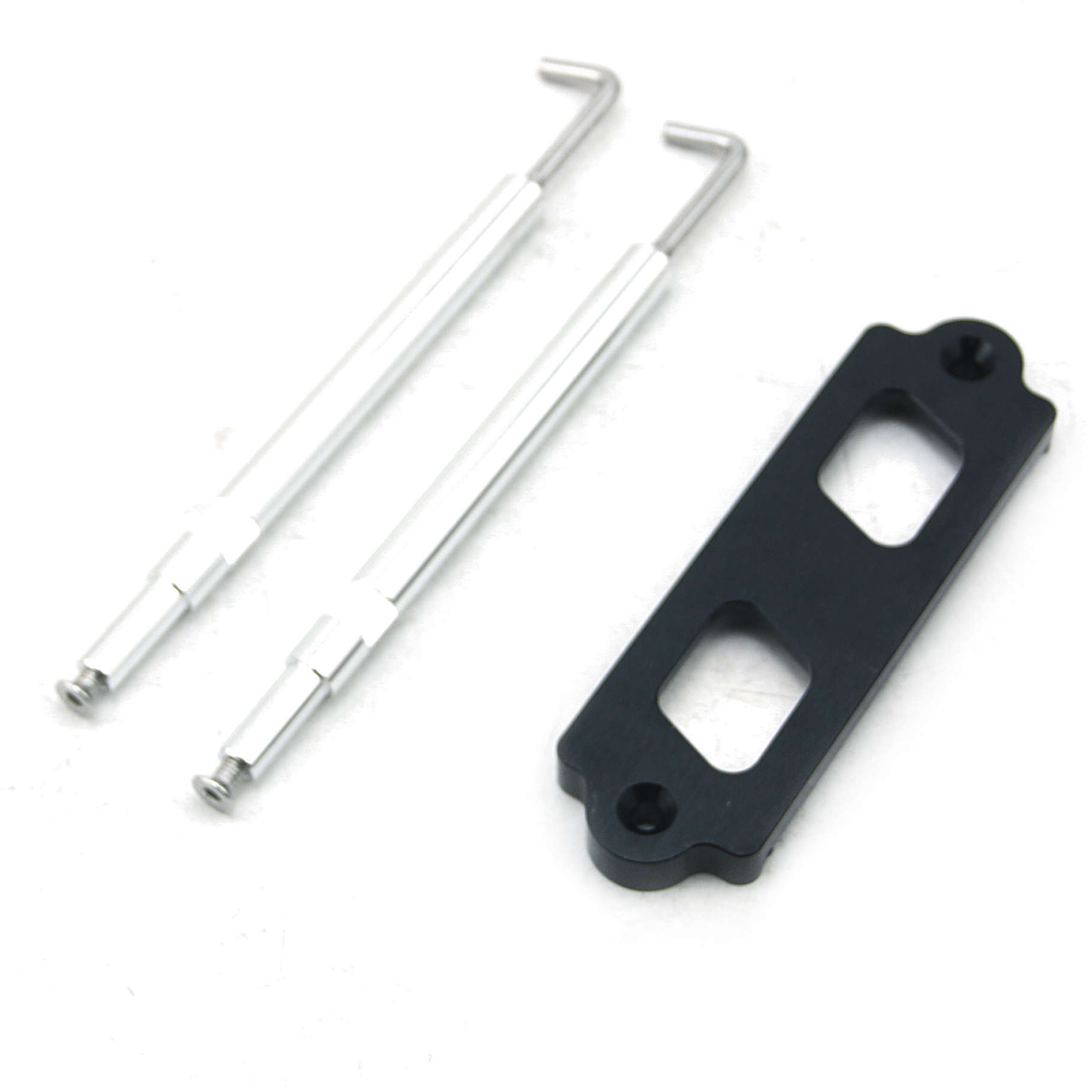 Aluminum Car Battery Tie Down Kit Hold Down Rod With Stainless Tray Hooks For Honda Civic / CRX S2000 For Acura Integra RSX: black