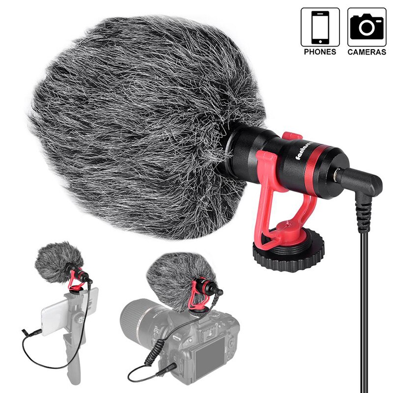 Condenser Microphone Camera Video Record Video Micro Mini Mic for Studio PC Phone With Stand