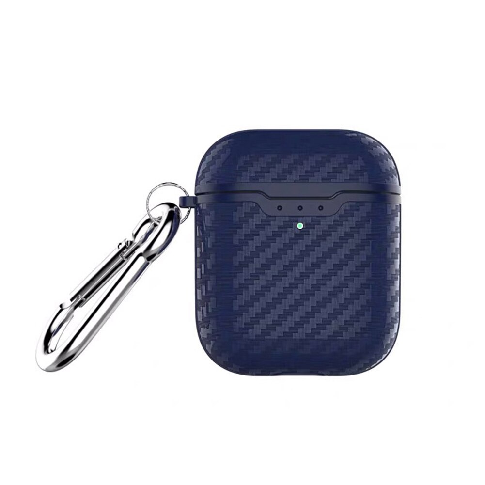 Funda protectora de fibra de carbono a prueba de polvo para AirPods 1/2, auricular Bluetooth: Bluefor AirPods 2