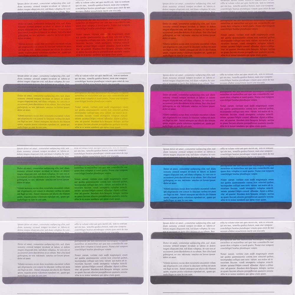 8 pièces/ensemble bandes de lecture guidées de grande taille mettent en évidence les superpositions colorées