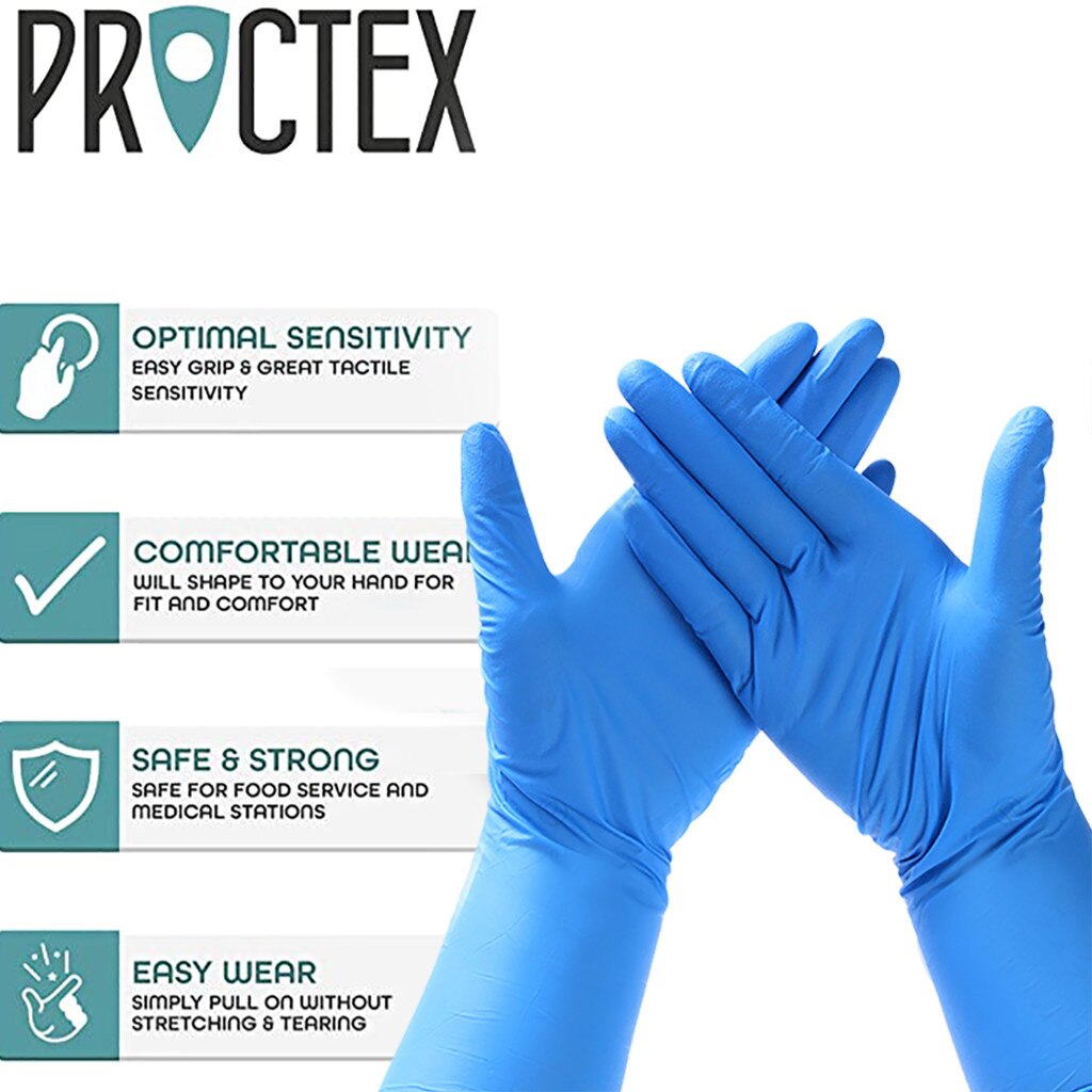 Rubber Comfortable Disposable Mechanic Nitrile Gloves Exam Gloves