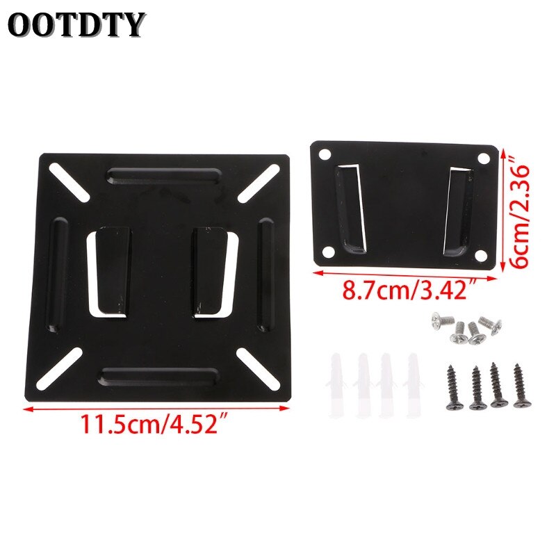 Ootdty 12 - 24 tommers tv-skjerm flatskjerm vesa 75/100 lcd ledet tv veggfeste brakett flat panel tv holder stativ brakett
