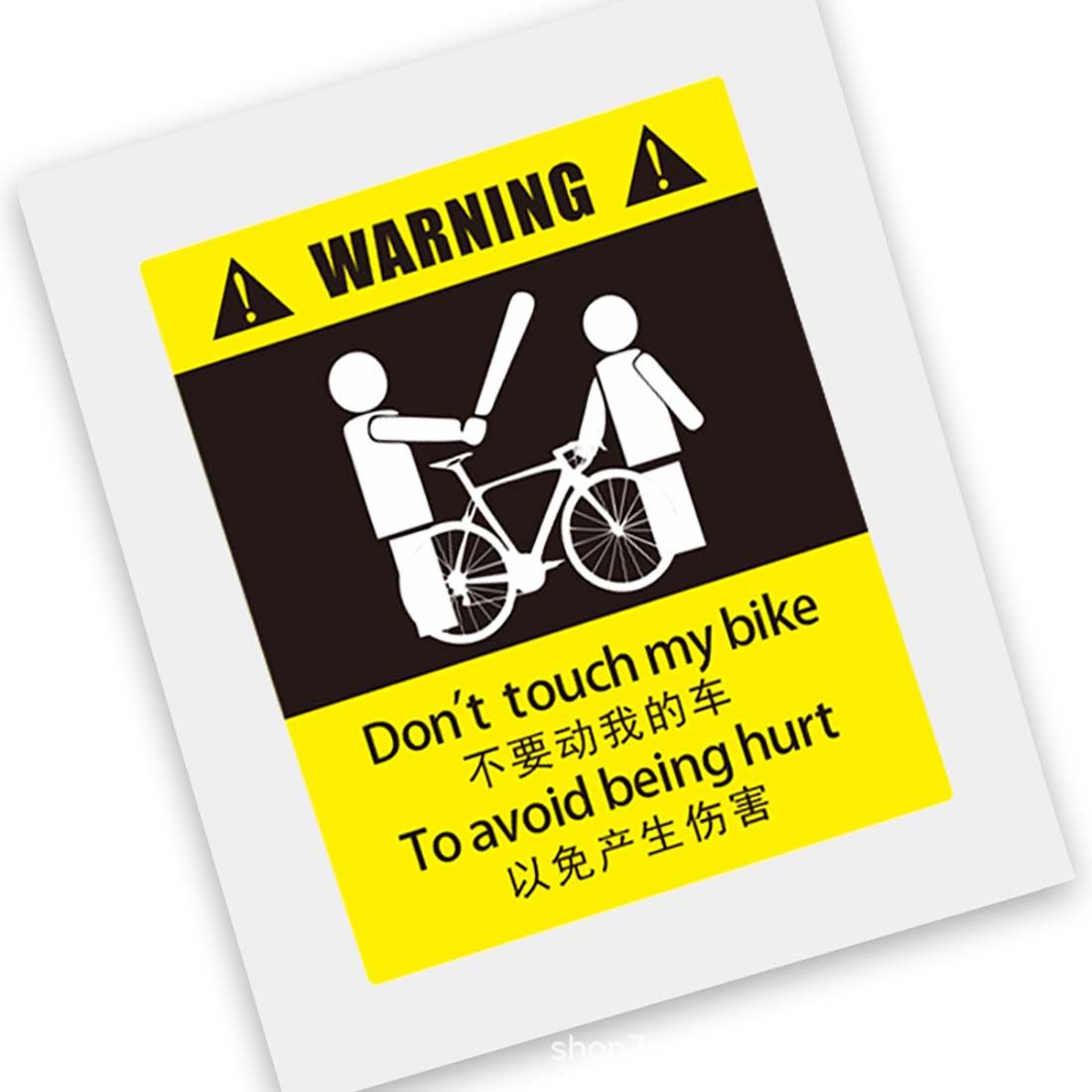 1PC MTB Bike Funny Warning Sticker Scratch-Resistant Protect Frame Sticker Protector Auto Decal Road Bicycle Paster