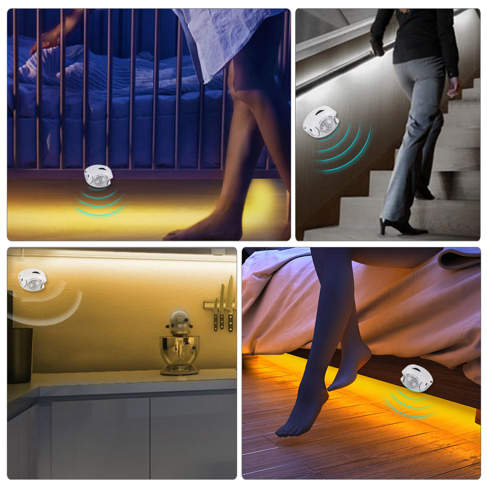 5m LED Strip med PIR Bevægelsessensor - 12V DC - IP65 Vandtæt - Inkl. Strømadapter
