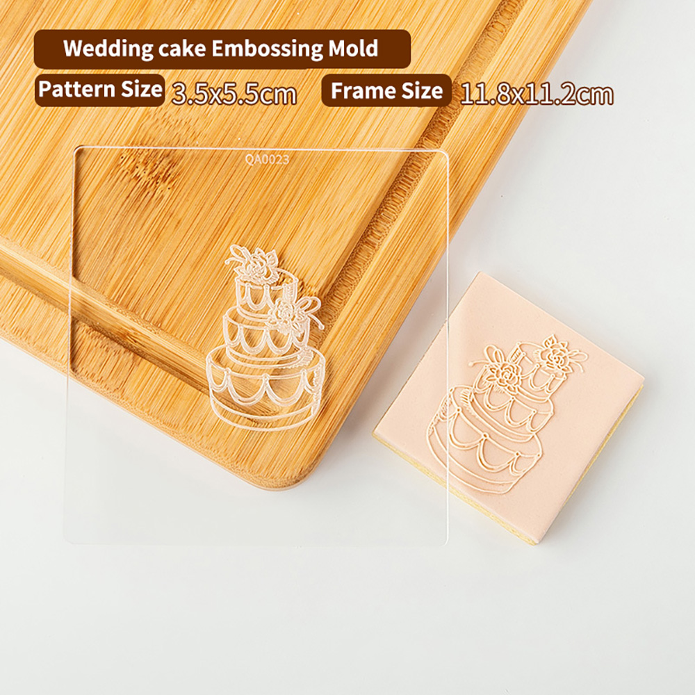 Verktøy for bryllupskakedekorering, kakepresse, stempel, pregemaskin, kjeksutstikker, fondant, sukkerhåndverk, kakeutstikkere, form, kakeform: Burgunder