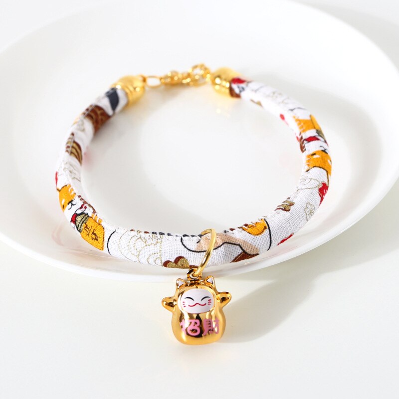 Collier pour chat, Super mignon, Style japonais, Shiba Inu, pour chien, avec clochette, accessoires, pendentif: White Shiba Inu / 25-30