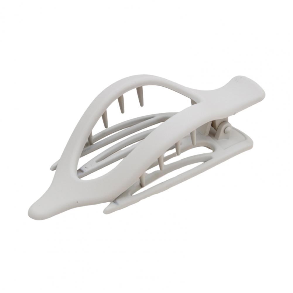 Pinza para el pelo para mujer con forma de hoja, pasador antideslizante para el pelo, soporte para el pelo para la cabeza trasera, accesorio para el cabello fácil de usar, horquilla Ouiкладка: Gris claro