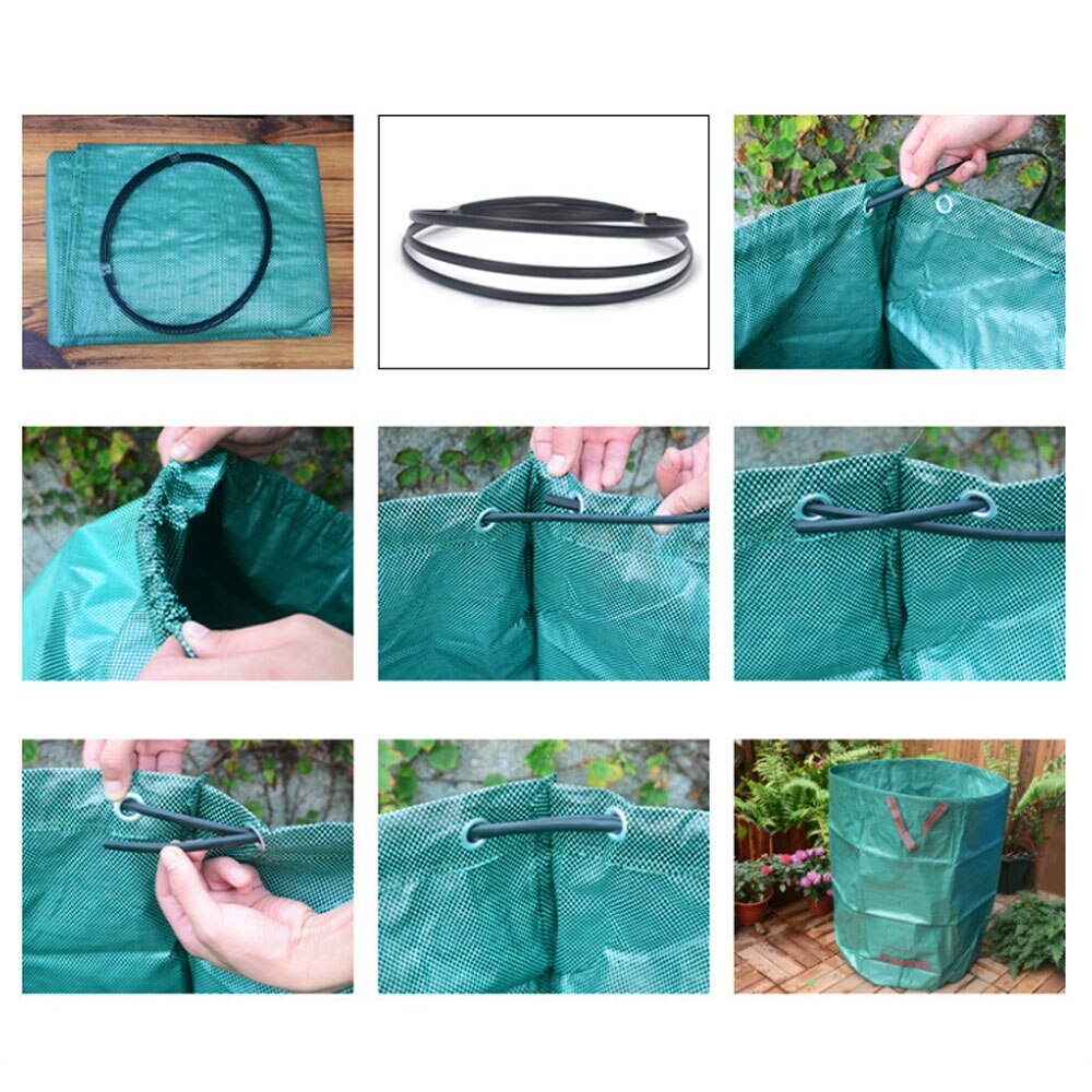 Large Capacity Garden Bag Reusable Leaf Sack Trash Can Foldable Garden Garbage Waste Collection Container Storage Bag