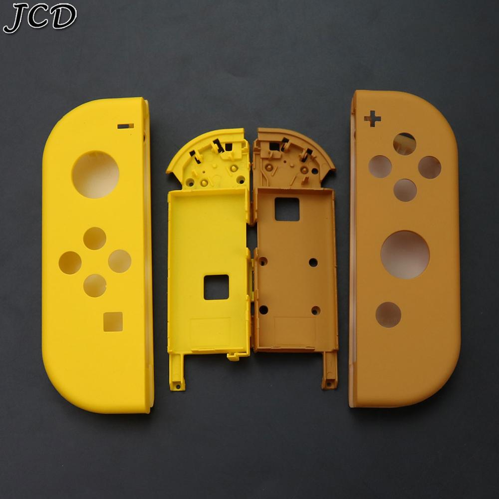 JCD reemplazo de bricolaje vivienda alegría-Con Shell Set de fundas para Switch NS NX consola y bien izquierda deslice el controlador de Shell: FG  Yellow Brown