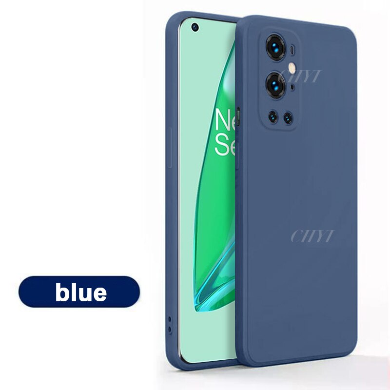 Platz flüssiges silikon fall für oneplus 9 pro abdeckung coque funda weiche luxus kamera objektiv protector schutzhülle: For Oneplus 9 Pro / blue