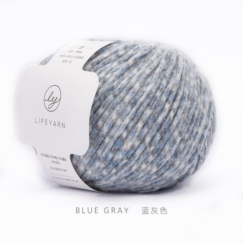 50g/ball medium thick hand woven wool yarn color dot pattern thick thread group handmade scarf thread: BLUE GRAY