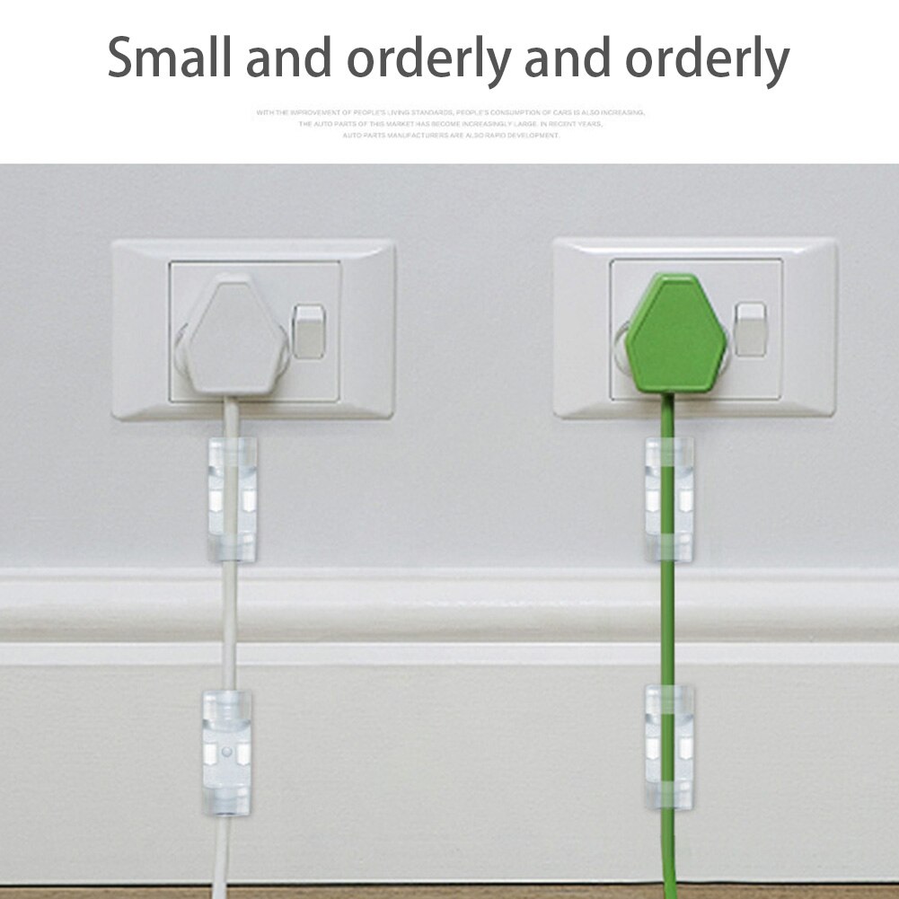Wandkabel clip management organizer gesp bureau vast multifunctioneel zelfklevende bevestigingsmiddelen ruimtebesparende klem draadhouder: Transparante s